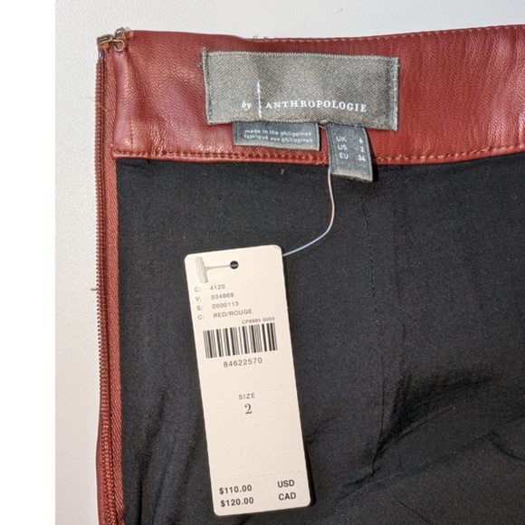 NWT By Anthropologie Faux Leather Toledo Skirt 2 - Picture 2 of 4